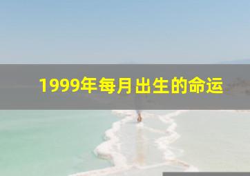 1999年每月出生的命运