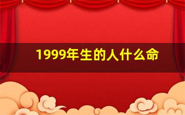 1999年生的人什么命