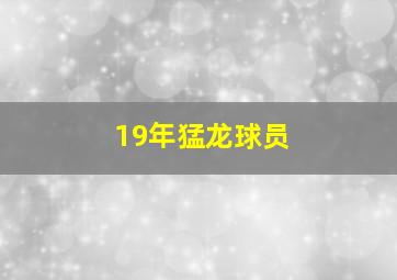 19年猛龙球员