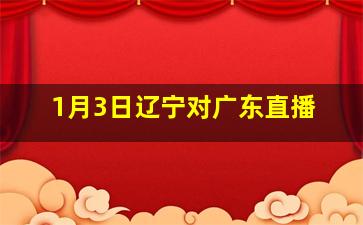 1月3日辽宁对广东直播