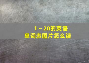 1～20的英语单词表图片怎么读