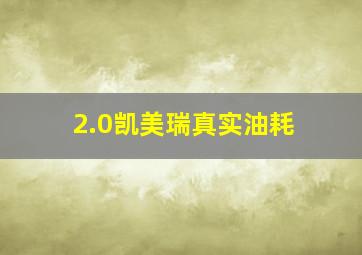 2.0凯美瑞真实油耗