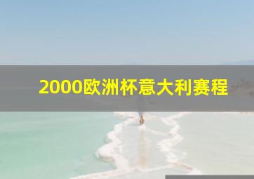 2000欧洲杯意大利赛程