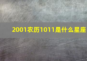 2001农历1011是什么星座