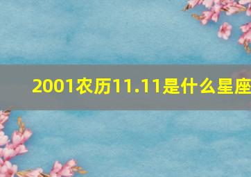 2001农历11.11是什么星座