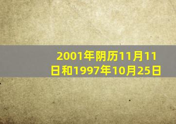 2001年阴历11月11日和1997年10月25日