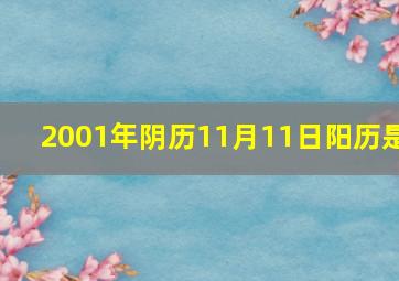 2001年阴历11月11日阳历是