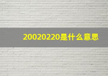 20020220是什么意思