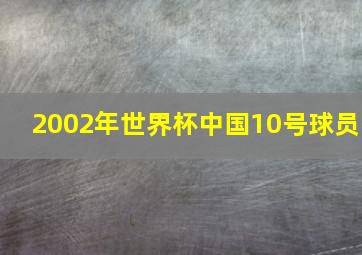 2002年世界杯中国10号球员