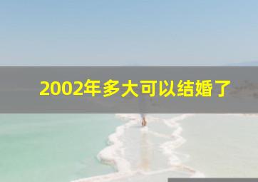 2002年多大可以结婚了