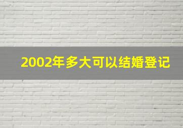 2002年多大可以结婚登记