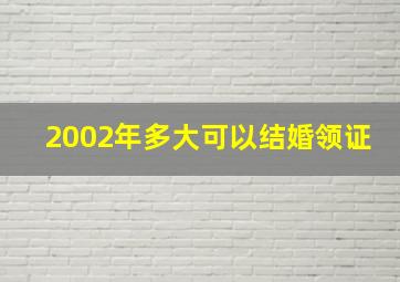 2002年多大可以结婚领证