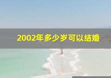 2002年多少岁可以结婚