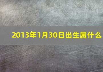 2013年1月30日出生属什么