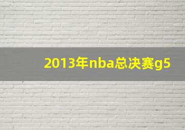 2013年nba总决赛g5