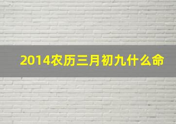 2014农历三月初九什么命