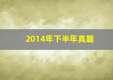 2014年下半年真题