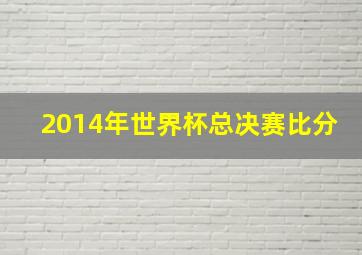 2014年世界杯总决赛比分