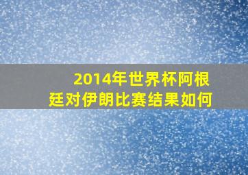 2014年世界杯阿根廷对伊朗比赛结果如何