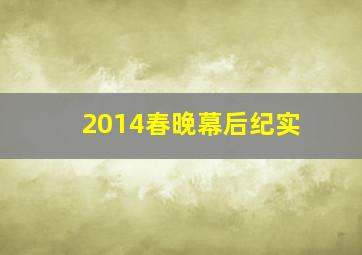 2014春晚幕后纪实