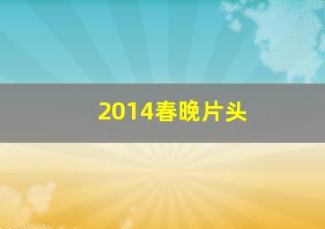 2014春晚片头