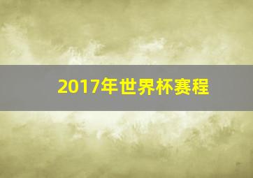 2017年世界杯赛程