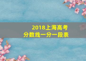 2018上海高考分数线一分一段表