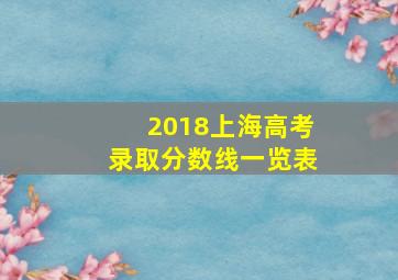 2018上海高考录取分数线一览表