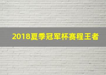 2018夏季冠军杯赛程王者