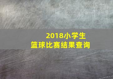 2018小学生篮球比赛结果查询