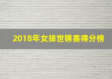 2018年女排世锦赛得分榜