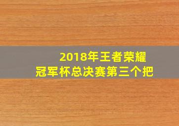 2018年王者荣耀冠军杯总决赛第三个把