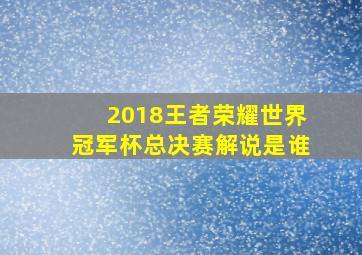 2018王者荣耀世界冠军杯总决赛解说是谁