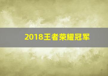 2018王者荣耀冠军