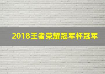 2018王者荣耀冠军杯冠军