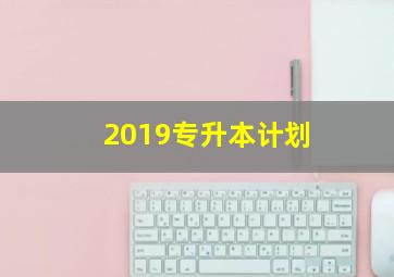 2019专升本计划