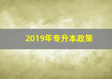 2019年专升本政策