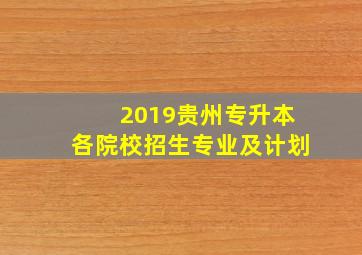 2019贵州专升本各院校招生专业及计划