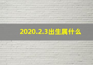 2020.2.3出生属什么