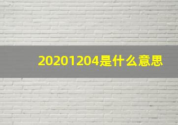 20201204是什么意思