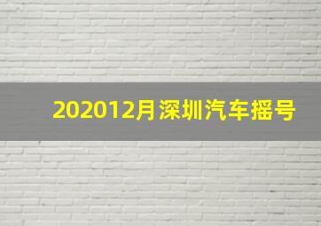 202012月深圳汽车摇号