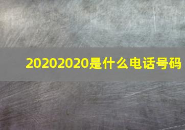 20202020是什么电话号码