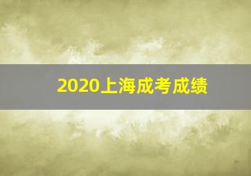 2020上海成考成绩