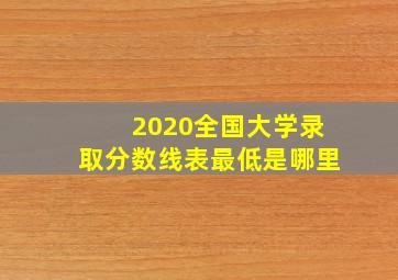 2020全国大学录取分数线表最低是哪里