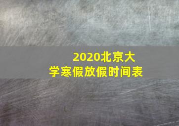 2020北京大学寒假放假时间表