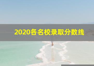 2020各名校录取分数线