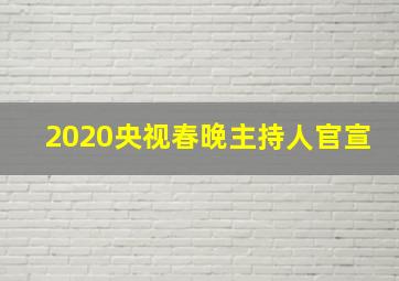 2020央视春晚主持人官宣