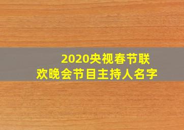 2020央视春节联欢晚会节目主持人名字