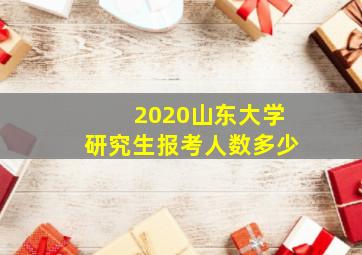 2020山东大学研究生报考人数多少