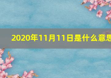 2020年11月11日是什么意思